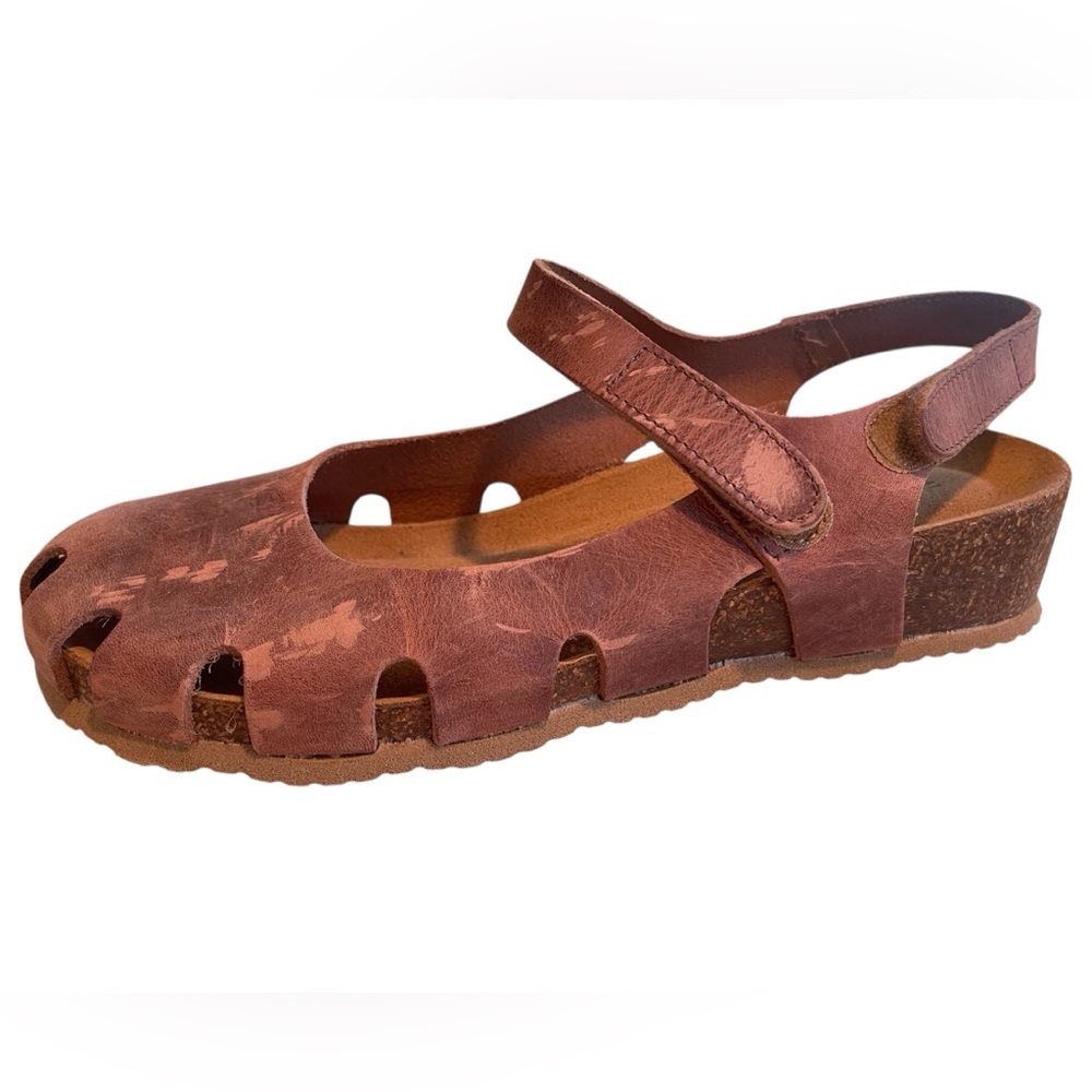 BioNatura Women’s SOLO Leather Mary Jane Sandals Flats Shoes SZ 9/Made in Italy
